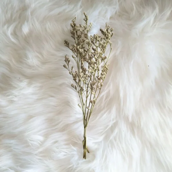 Mini size dried flower caspia/limonium/wheat/eucalyptus candle bouquet