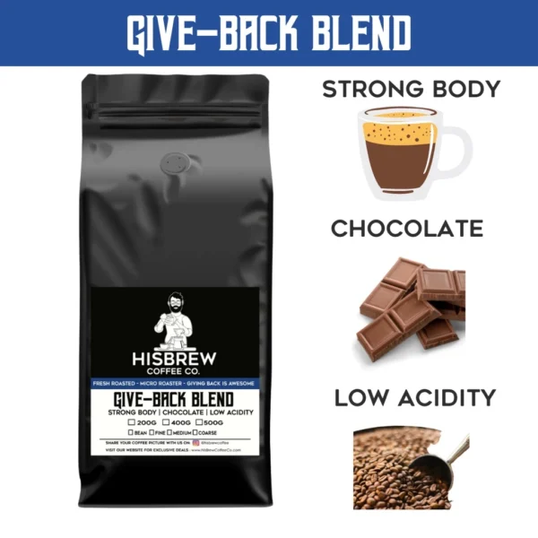 Give-Back Espresso Blend Coffee Bean | Medium-Dark Roast 100% Arabica