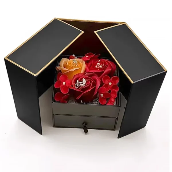 1pc Double Door Rose Gift Box Soap Flower Jewelry Packaging Box Valentine's Day Gift