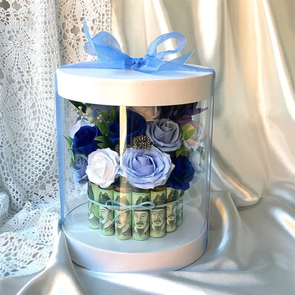 PVC Transparent Cylinder Gift Box Flower Box Round Shape Box Premium Classy Clear Box